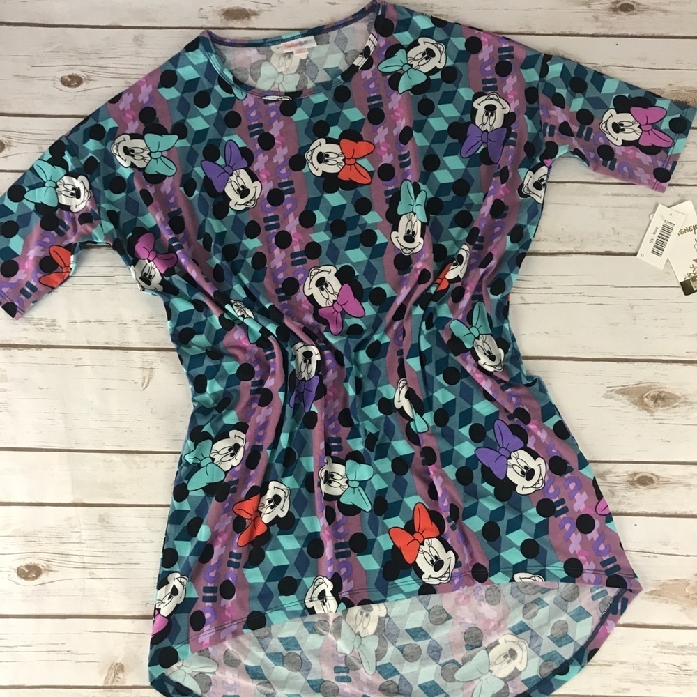 Disney LuLaRoe Irma Black Teal Purple Minnie